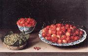 MOILLON, Louise Still-Life with Cherries, Strawberries and Gooseberries ag oil painting on canvas